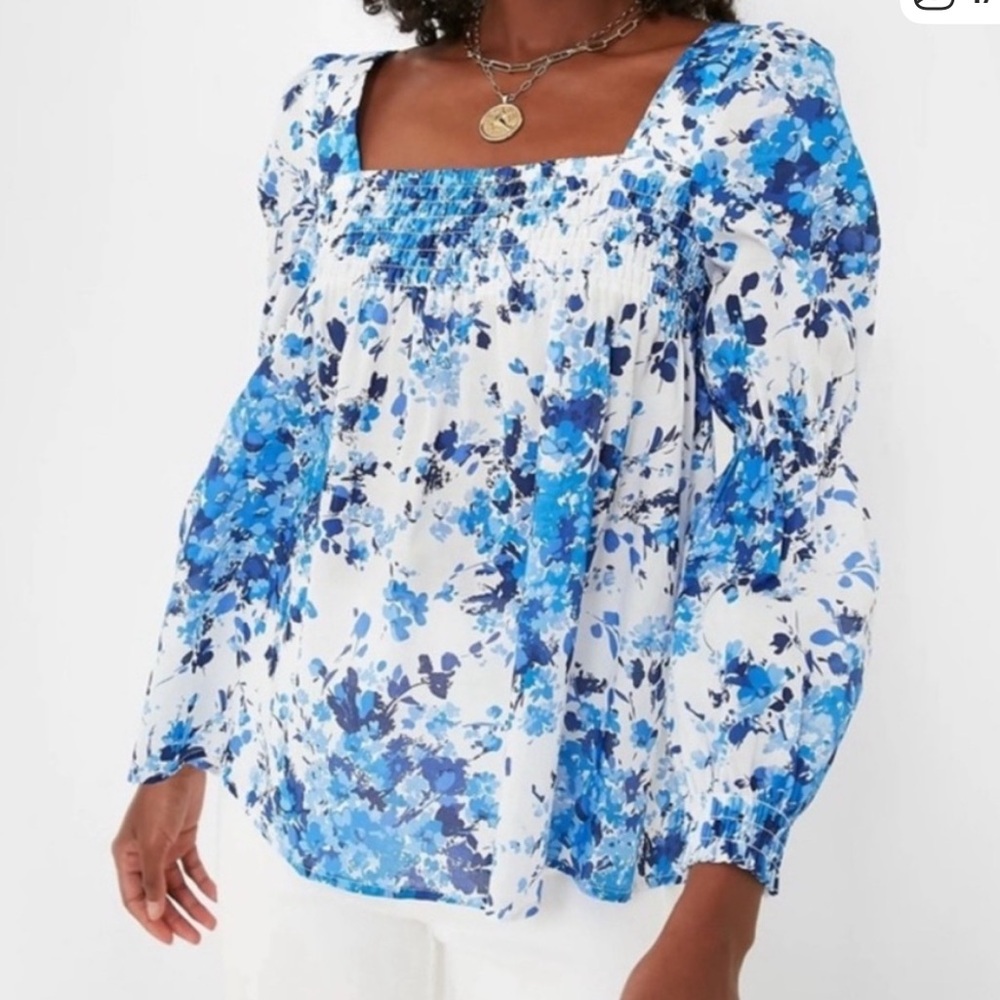 Tuckernuck Bluebell Meadows Tilly Smocked Floral Top